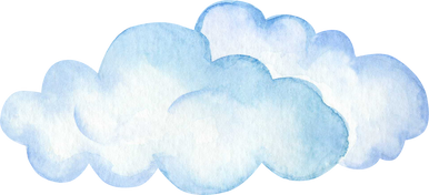 Cloud Blue Watercolor Illustration